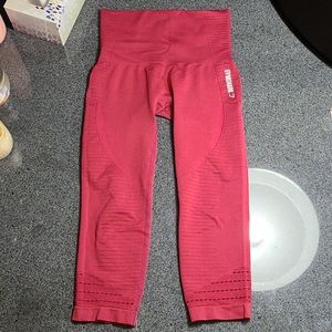 Red cropped gymshark leggings